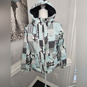 Women's Ski & Snow Jacket - Black and White Plaid